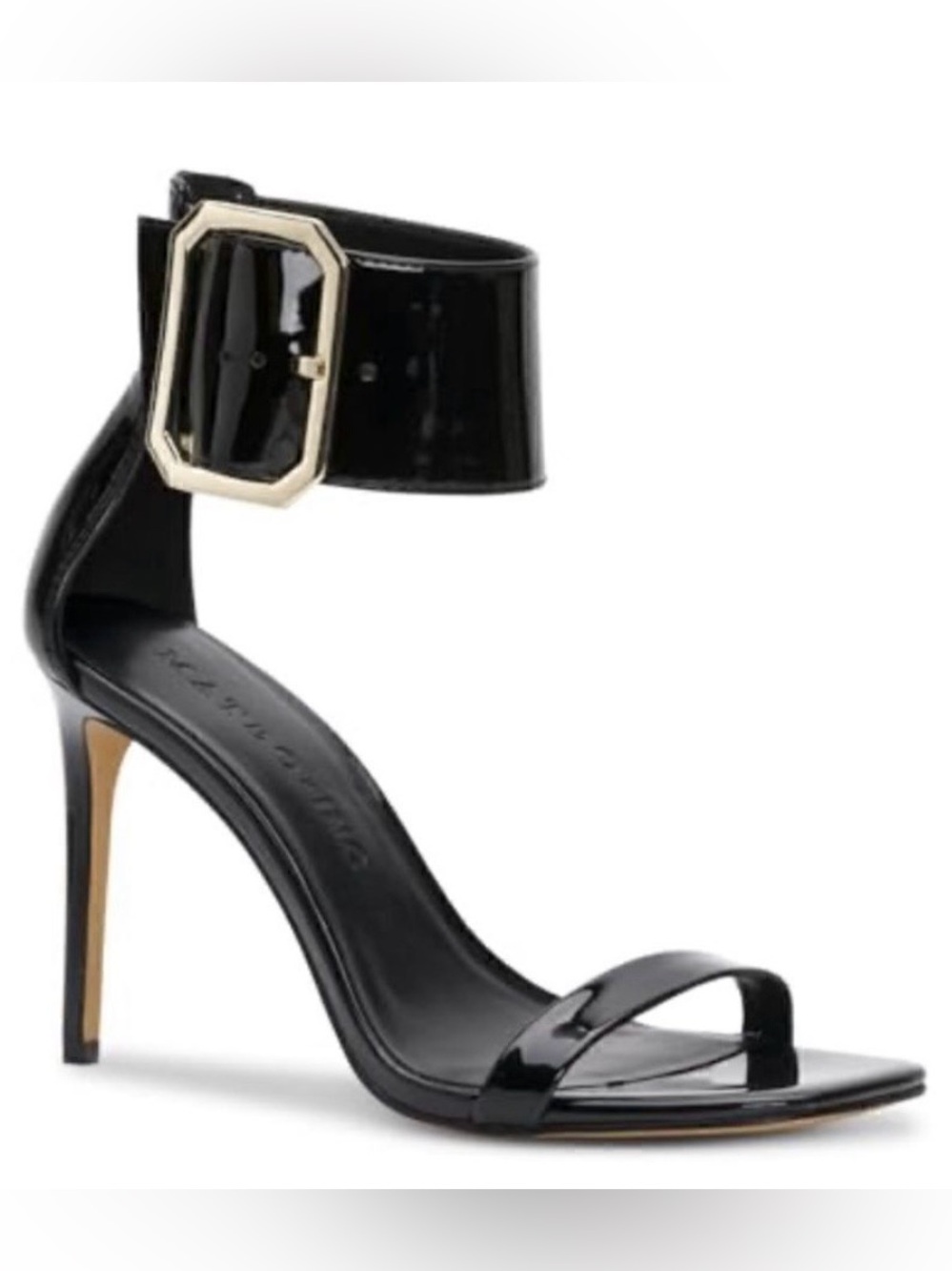 Mateo by I.N.C. Melodie Black Patent Buckle Heels Sandals Size 7.5